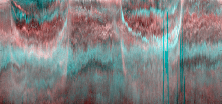 ‘Acoustic echogram of a water column in the North Atlantic Ocean, obtained during the APERO oceanographic campaign © Anne Lebourges-Dhaussy and Gildas Roudaut (LEMAR / IRD)’